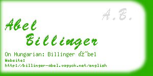 abel billinger business card